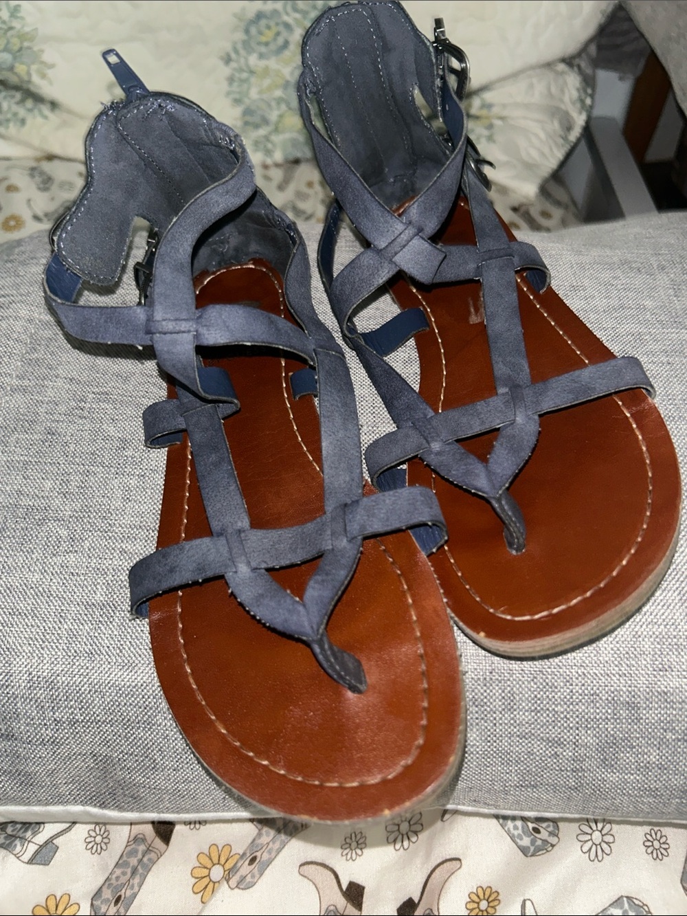 G by Guess Navy Strappy Gladiator Sandals